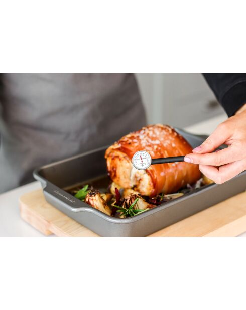 Thermomètre à viande rouge instantané 7°C à 104°C noir