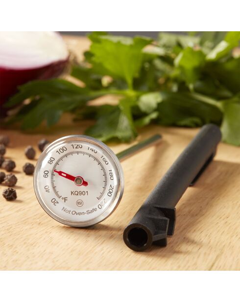 Thermomètre à viande rouge instantané 7°C à 104°C noir