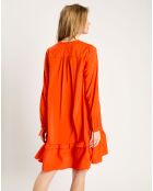 Robe courte à volants rouge