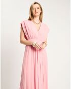 Robe longue rose