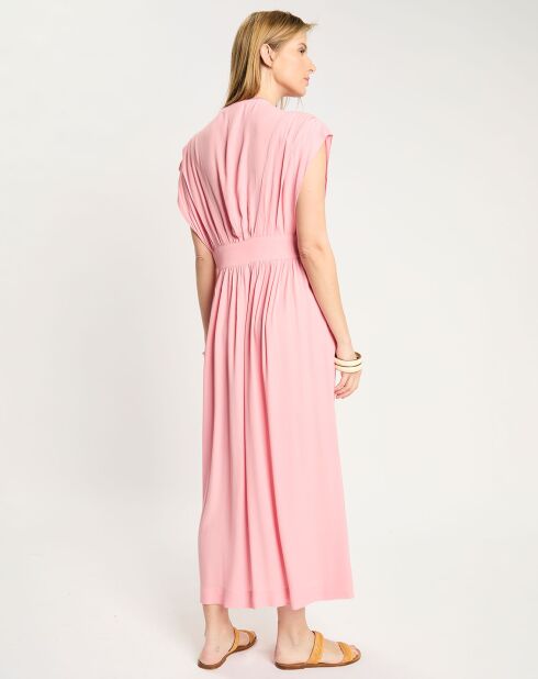 Robe longue rose