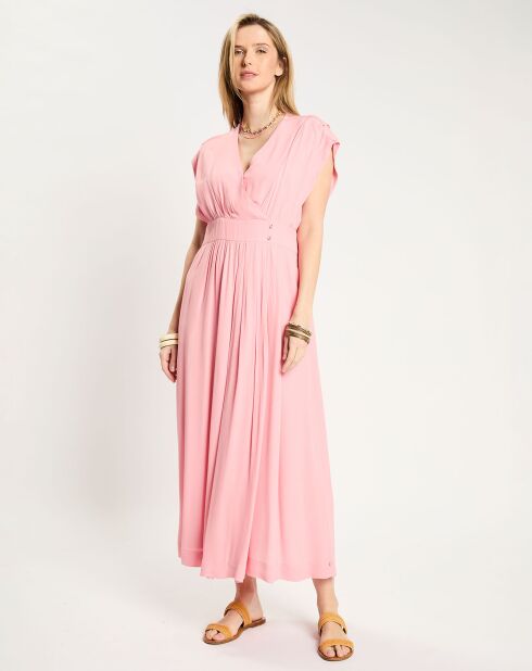 Robe longue rose