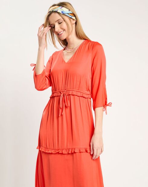 Robe mi-longue rouge