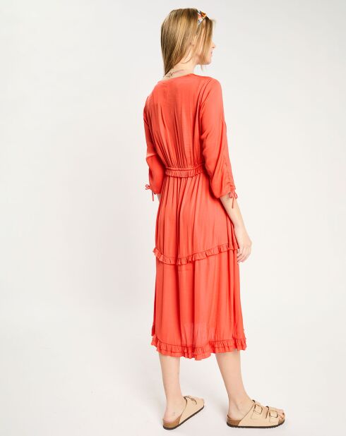 Robe mi-longue rouge