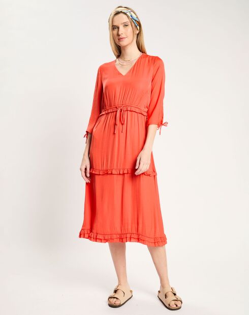 Robe mi-longue rouge