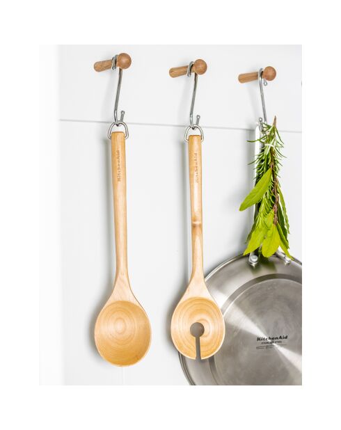 2 Couverts à salade en bois de bouleau marron