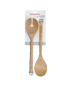 2 Couverts à salade en bois de bouleau marron