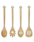 4 ustensiles de cuisine en bois de bouleau marron