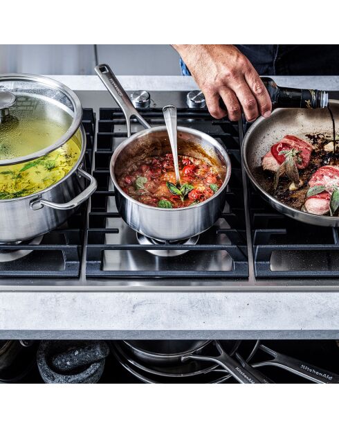 Casserole avec couvercle Multiply induction grise - D.20 cm