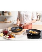 2 Poêles induction noires - D.20/28 cm