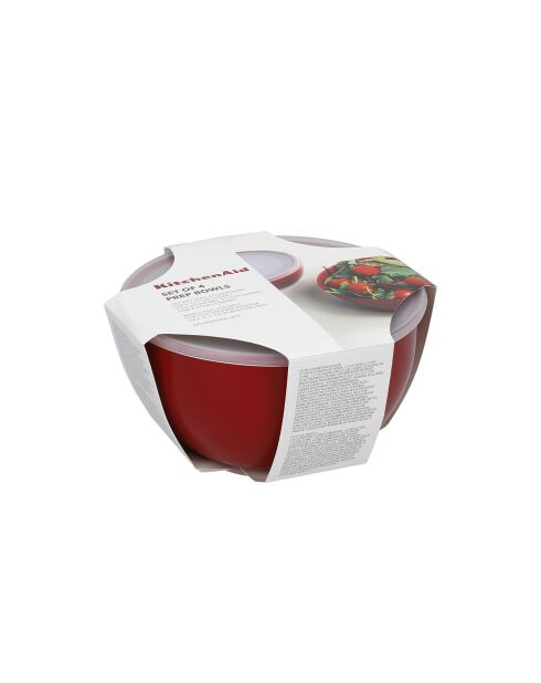 4 Bols de préparation avec couvercle Universel rouges