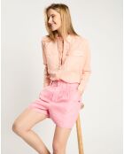 Chemise poche poitrine rose clair