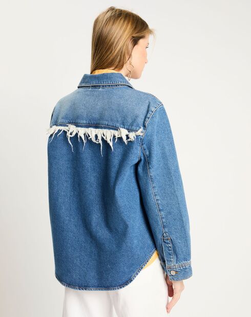 Veste en Jean à franges bleue