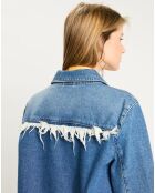 Veste en Jean à franges bleue