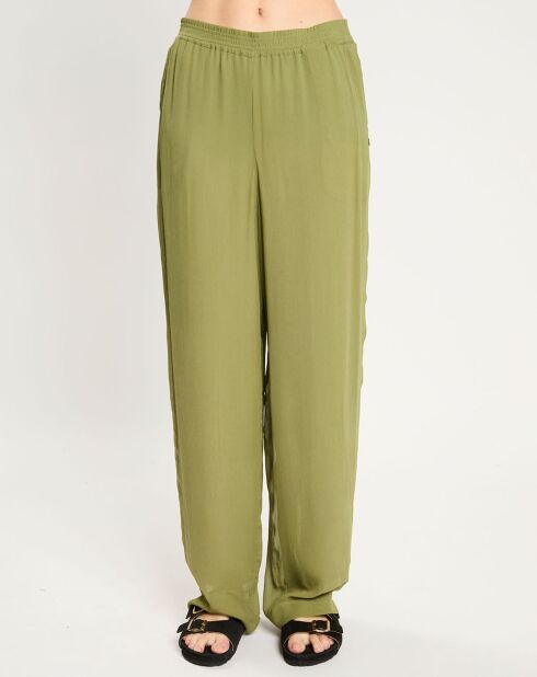 Pantalon large & fluide vert moyen