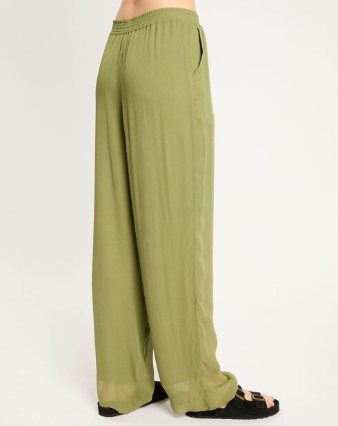 Pantalon large & fluide vert moyen