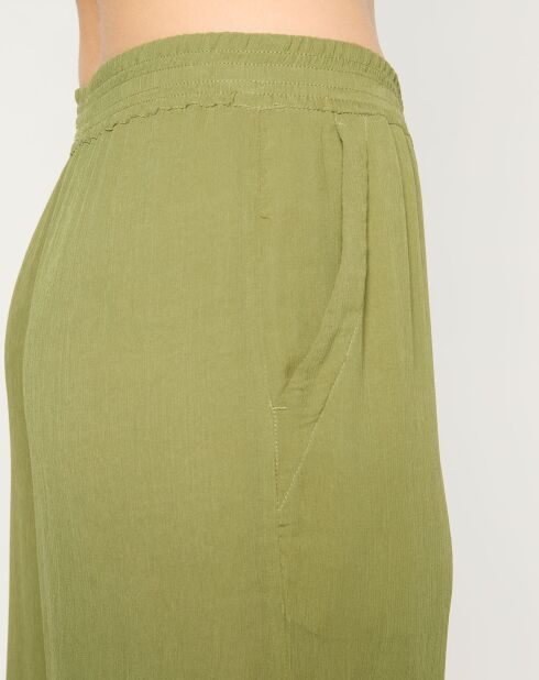 Pantalon large & fluide vert moyen