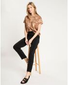 T-Shirt print corail marron