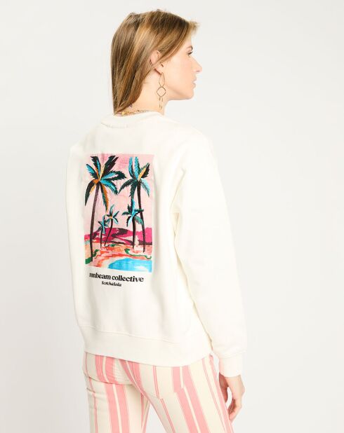 Sweat 100% Coton Bio Patch Tropical crème