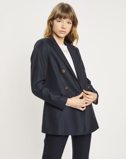 Veste Blazer Triple Bouton bleu foncé