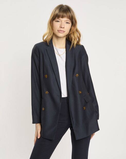 Veste Blazer Triple Bouton bleu foncé