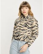 Veste courte Animal beige/noir