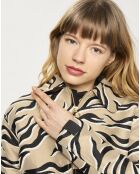 Veste courte Animal beige/noir