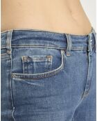 Jean bohemienne taille haute Skinny bleu moyen