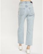 Jean boyfriend crop det couture bleu clair