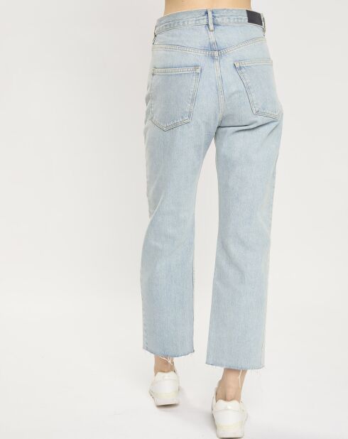 Jean boyfriend crop det couture bleu clair