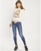 Jean Skinny Bohemienne Tr bleu foncé