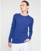 Pull à motifs bleu