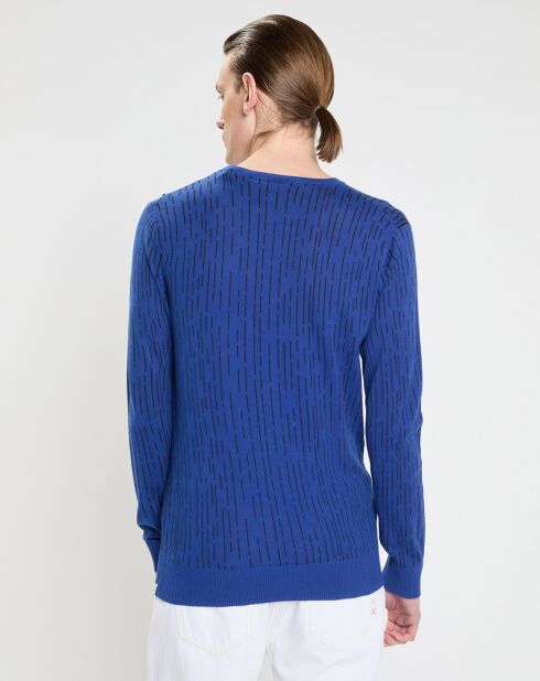 Pull à motifs bleu