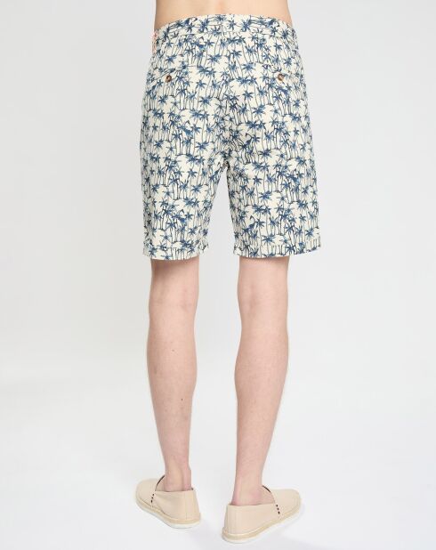 Short Regular Fit Stuart imprimé palmiers blanc/bleu