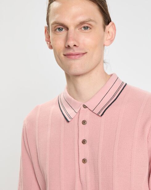 Polo Regular Fit en maille rétro rose