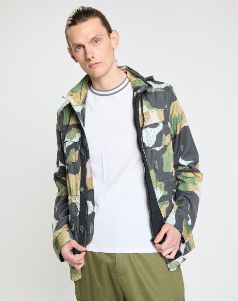 Blouson en nylon camouflage marine/multicolore