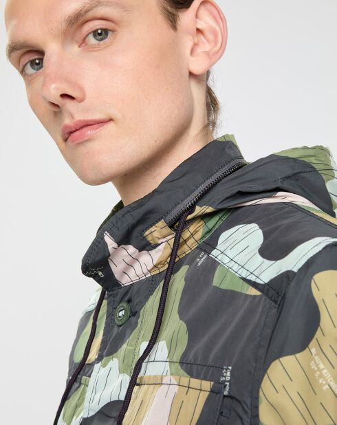 Blouson en nylon camouflage marine/multicolore