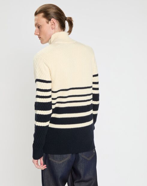 Pull en Laine mélangée  Marinière bleu/écru