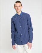 Chemise Regular Fit fines rayures bleu foncé