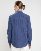 Chemise Regular Fit fines rayures bleu foncé