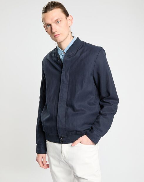 Blouson en Lin mélangé bleu marine