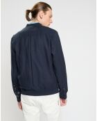 Blouson en Lin mélangé bleu marine