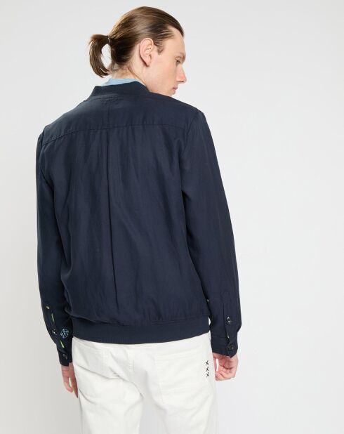 Blouson en Lin mélangé bleu marine