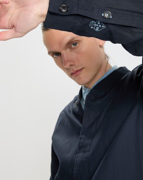 Blouson en Lin mélangé bleu marine