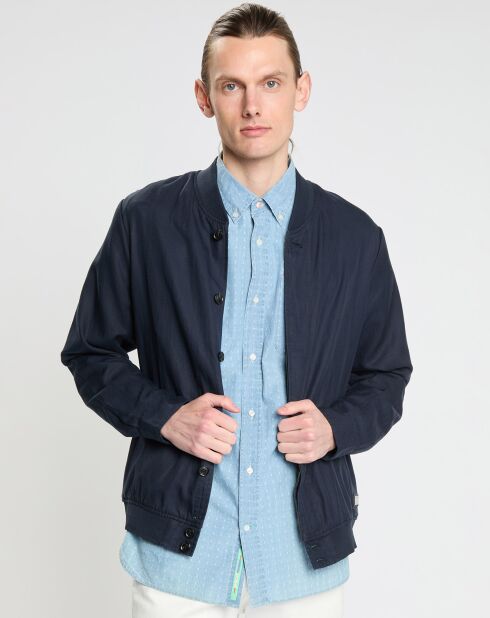 Blouson en Lin mélangé bleu marine