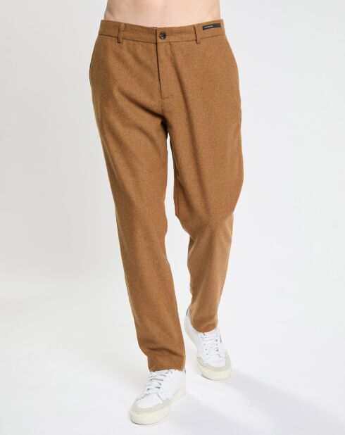 Pantalon Stuart Laine Mélangée Chiné camel