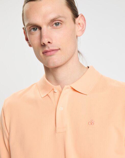 Polo 100% Coton Bio Regular Fit Basic orange clair