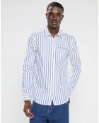 Chemise Rayée Pocket Rf blanc/bleu