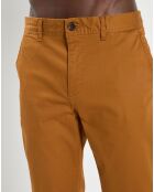 Pantalon Chino Super Slim Fit en Coton Bio mélangé Stretch camel