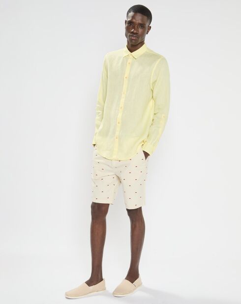 Stuart Shorts - ecrufarbener Mikrodruck